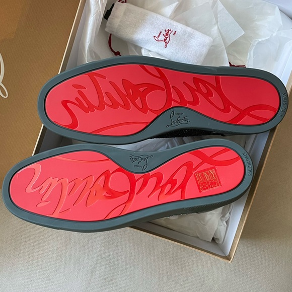 NWT💎Christian Louboutin High Top Louis Orlato Strass Flat Sneaker - Picture 3 of 5
